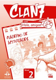Clan 7 con Hola amigos 2 ćwiczenia - Podręczniki do nauki języka hiszpańskiego dla dzieci - Nowela - - Do nauki hiszpańskiego dla dzieci