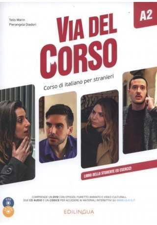 Via del Corso A2 podręcznik + 2 CD audio + DVD video - Do nauki języka włoskiego