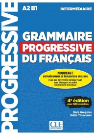 Grammaire progressive niveau intermediaire A2 B1 4ed książka + CD audio - Grammaire progressive du Francais niveau debutant complet avec 200 exercises - klucz - Nowela - - 
