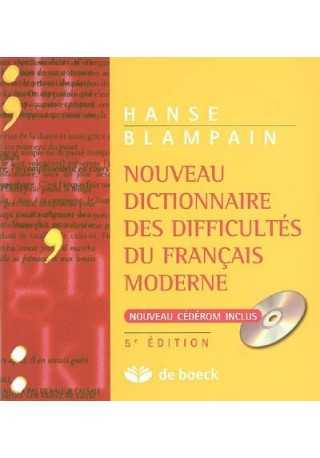 Nouveau Dictionnaire des difficultes du Francais+CD ROM 