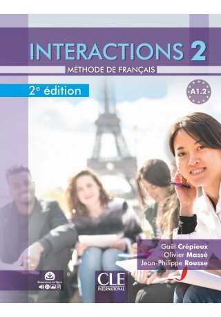 Interactions 2 A1.2 2 ed. podręcznik z ćwiczeniami + klucz i płyta DVD - Do nauki języka francuskiego
