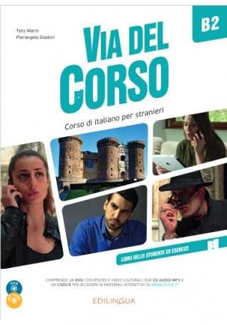 Via del Corso B2 podręcznik + ćwiczenia + 2 CD audio + DVD video - Do nauki języka włoskiego