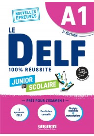 DELF 100% reussite A1 scolaire et junior książka + zawartość online ed. 2022 - Merci 2 podręcznik + DVD - Nowela - - 